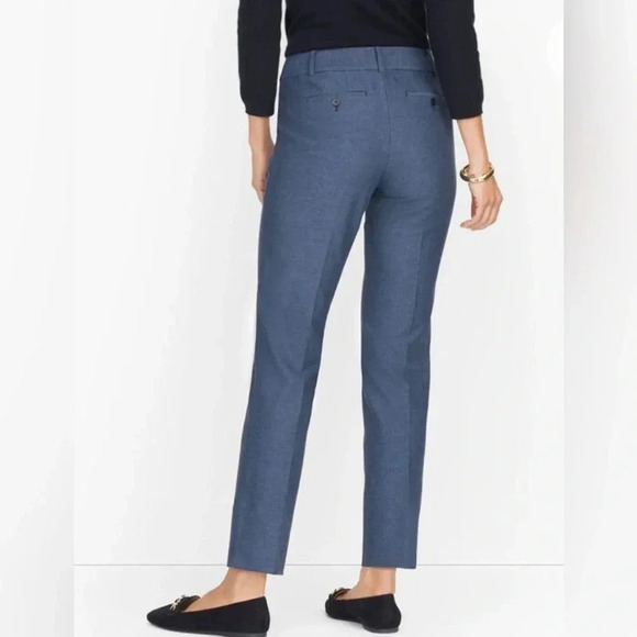 Talbots Luxe‎ Stretch Slim Leg Career Trousers Polished Denim Navy Women’s 4 NEW - Picture 2 of 11